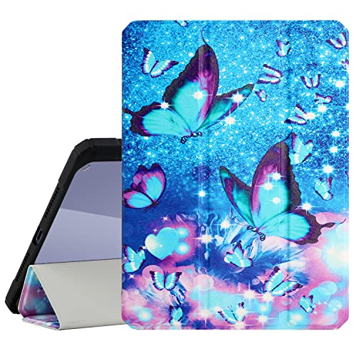 CIAOYE iPad Mini 6 2021 Hülle mit Stifthalter, 8,3 Zoll Mini Smart Case Auto Sleep/Wake & Support Touch ID, Trifold Stand Slim Schutzhülle für iPad Mini 6th Generation, Blau Schmetterling von CIAOYE