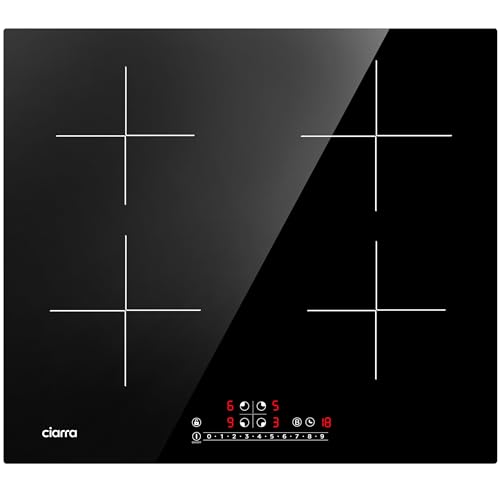 CIARRA AWBIH4B Induktionskochfeld 60 cm Einbau 7200 W PowerBoost mit 4 Platten Slider Touch-Bedienung Induktion Kochfeld 9 Stufen Timer Kindersicherung Überhitzungsschutz CIARRA AWBIH4B Induktionskochfeld 60 cm Einbau 7200 W PowerBoost mit 4 Platten Slider Touch-Bedienung Induktion Kochfeld 9 Stufen Timer Kindersicherung Überhitzungsschutz von CIARRA