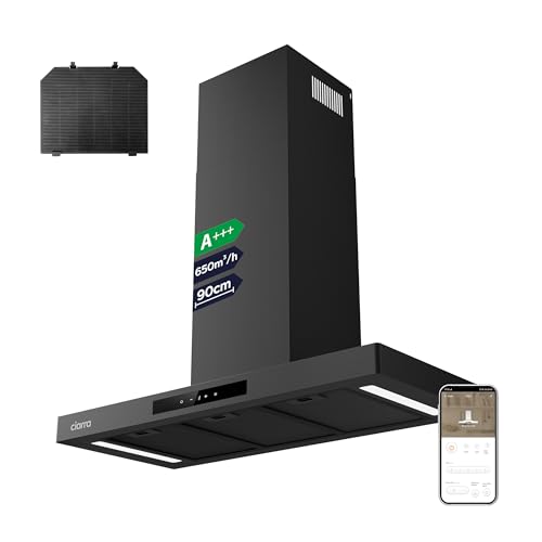CIARRA CBCB9102-P A+++ Dunstabzugshaube 90cm Umluft Abluft Abzugshaube 650m³/h Wi-Fi App Touch-Bedienung 4 Stufen Inkl. Booster Schwarz Wandhaube mit CBCF004 Aktivkohlefilter CIARRA CBCB9102-P A+++ Dunstabzugshaube 90cm Umluft Abluft Abzugshaube 650m³/h Wi-Fi App Touch-Bedienung 4 Stufen Inkl. Booster Schwarz Wandhaube mit CBCF004 Aktivkohlefilter von CIARRA