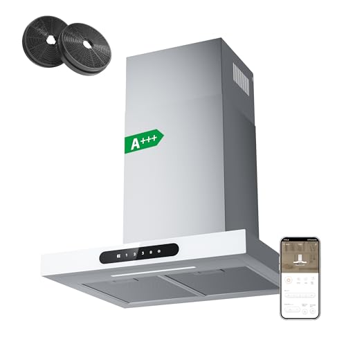 Ciarra Dynamic A+++ Dunstabzugshaube 60 cm Umluft CBCW6102 App SensorTouch Bedienung Abluft Abzugshaube 650m³/h mit Dimmbare LED-Beleuchtung Wandhaube Edelstahl Glas Weiß Ciarra Dynamic A+++ Dunstabzugshaube 60 cm Umluft CBCW6102 App SensorTouch Bedienung Abluft Abzugshaube 650m³/h mit Dimmbare LED-Beleuchtung Wandhaube Edelstahl Glas Weiß von CIARRA