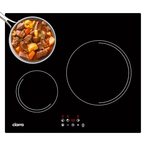 Ciarra CABBIH3-E Induktionskochfeld Einbau 60 cm mit 3 Zonen Kochfeld Induktion Touch-Bedienung 9 Leistungsstufen Timer Kindersicherung Abschaltautomatik Restwärmeanzeige Ciarra CABBIH3-E Induktionskochfeld Einbau 60 cm mit 3 Zonen Kochfeld Induktion Touch-Bedienung 9 Leistungsstufen Timer Kindersicherung Abschaltautomatik Restwärmeanzeige von CIARRA
