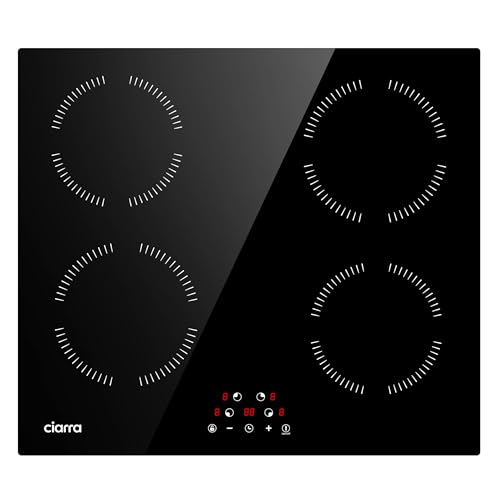 Ciarra CABBIH4-A Einbau Induktionskochfeld 60cm 4 Zonen Kochfeld Induktion mit Timer Touch-Bedienung 4 Platten 9 Leistungsstufen Induktionskochplatte 6000W Ciarra CABBIH4-A Einbau Induktionskochfeld 60cm 4 Zonen Kochfeld Induktion mit Timer Touch-Bedienung 4 Platten 9 Leistungsstufen Induktionskochplatte 6000W von CIARRA