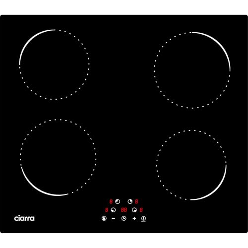 Ciarra AWBBIH4C Induktionskochfeld 60 cm Einbau 4 Platten Kochfeld Induktion Touch-Bedienung 9 Leistungsstufen Timer Kindersicherung Überhitzungsschutz Ciarra AWBBIH4C Induktionskochfeld 60 cm Einbau 4 Platten Kochfeld Induktion Touch-Bedienung 9 Leistungsstufen Timer Kindersicherung Überhitzungsschutz von CIARRA
