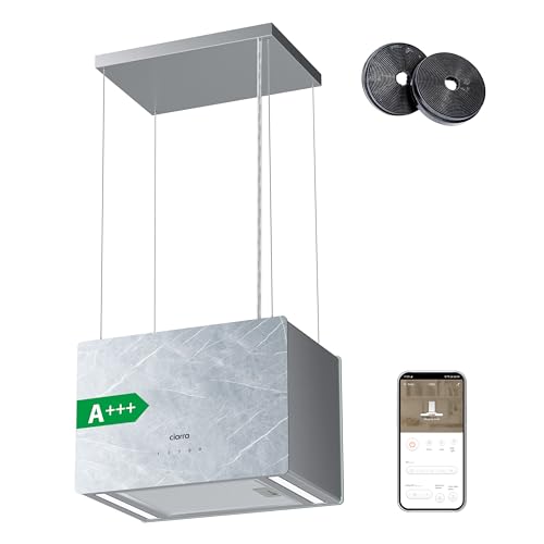 Ciarra Pinnacle Insel Ivory Mist Marmor Inselhaube Freihängend 48cm 700m³/h mit Smart Wi-Fi App 4 Stufen Booster Umluft Dunstabzugshaube CBCW4850 Ciarra Pinnacle Insel Ivory Mist Marmor Inselhaube Freihängend 48cm 700m³/h mit Smart Wi-Fi App 4 Stufen Booster Umluft Dunstabzugshaube CBCW4850 von CIARRA