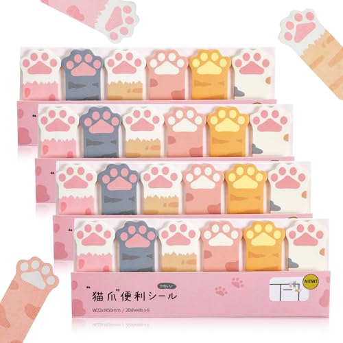 4 Packungen Katzenkralle Sticky Notes,Kawaii Katzenpfoten Notizen,Selbstklebende Notizblöcke,Cartoon Tier Haftnotizen,Süße Klebezettel für Schüler,Büro,Kinder,Studenten 4 Packungen Katzenkralle Sticky Notes,Kawaii Katzenpfoten Notizen,Selbstklebende Notizblöcke,Cartoon Tier Haftnotizen,Süße Klebezettel für Schüler,Büro,Kinder,Studenten von CIATBYYJ
