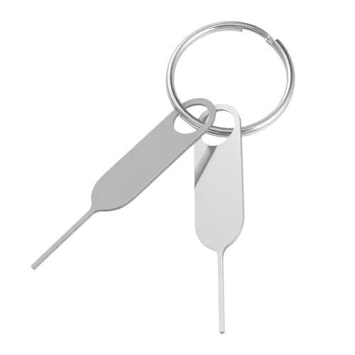 Erweitertes SIM-Karten-Entfernungswerkzeug, Universal-SIM-Karten-Werkzeug mit Schlüsselring, Edelstahl-SIMs-Auswerferwerkzeuge für Tablett-Türklingel, SIM-Karten-Pin für alle Handys, 2 Stück Erweitertes SIM-Karten-Entfernungswerkzeug, Universal-SIM-Karten-Werkzeug mit Schlüsselring, Edelstahl-SIMs-Auswerferwerkzeuge für Tablett-Türklingel, SIM-Karten-Pin für alle Handys, 2 Stück von CIATBYYJ