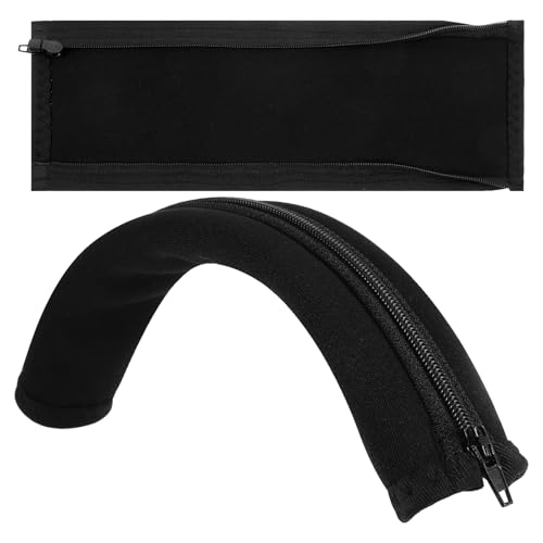 Kopfhörer-Kopfband-Abdeckung, bequem, einfach zu installieren, Ersatzband, Gummi-Kopfbandschutz mit Reißverschluss, Schwarz, 2 Stück Kopfhörer-Kopfband-Abdeckung, bequem, einfach zu installieren, Ersatzband, Gummi-Kopfbandschutz mit Reißverschluss, Schwarz, 2 Stück von CIATBYYJ