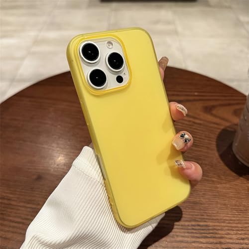 CIBOS Ultradünne Silikonhülle in Bonbonfarbe für iPhone 16E 15 14 Pro Max, 0,3 mm, weiche, transparente, Matte Rückseite, gelb, für iPhone 16 Promax CIBOS Ultradünne Silikonhülle in Bonbonfarbe für iPhone 16E 15 14 Pro Max, 0,3 mm, weiche, transparente, Matte Rückseite, gelb, für iPhone 16 Promax von CIBOS