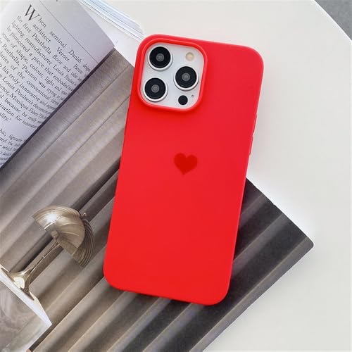 Matte flüssige Silikonhülle für iPhone 14 13 12 11 Pro Max Love Style Candy Color Back Shell, rot, für 13 Pro Max Matte flüssige Silikonhülle für iPhone 14 13 12 11 Pro Max Love Style Candy Color Back Shell, rot, für 13 Pro Max von CIBOS