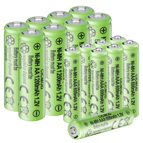 CICMOD AA AAA Wiederaufladbare Batterien, 1200mAh & 600mAh 1,2V NiMH Solarlicht Batterie, Niedrige Selbstentladung, 16 Stück CICMOD AA AAA Wiederaufladbare Batterien, 1200mAh & 600mAh 1,2V NiMH Solarlicht Batterie, Niedrige Selbstentladung, 16 Stück von CICMOD