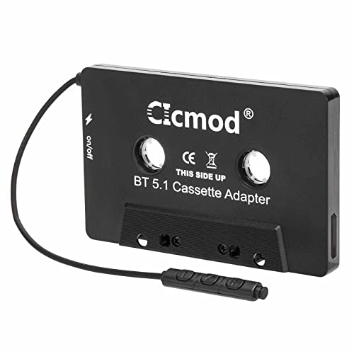 CICMOD Bluetooth Kassettenadapter BT Kassette Auto Universal Autoradio Car Tape AUX Adapter KFZ 5.1 Schwarz von CICMOD