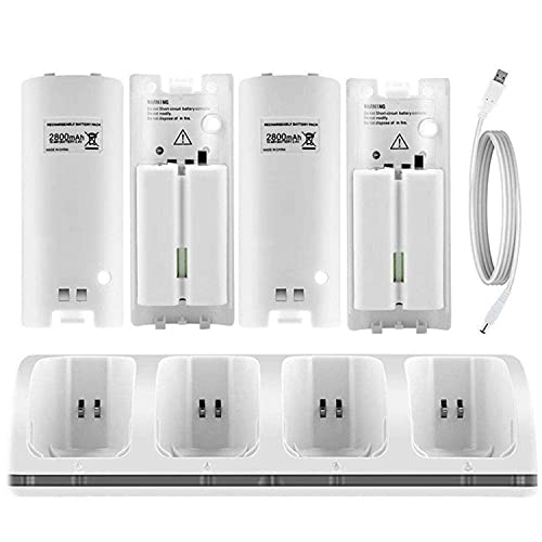 CICMOD Controller Ladestation Ladegerät-KIT Ladestand Ladestation mit 4 2800mAh wiederaufladbar Batterien Akkus für Nintendo Wii Remote Controller CICMOD Controller Ladestation Ladegerät-KIT Ladestand Ladestation mit 4 2800mAh wiederaufladbar Batterien Akkus für Nintendo Wii Remote Controller von CICMOD
