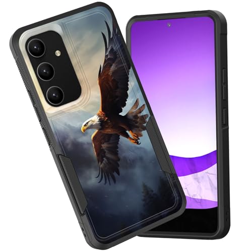 CICPLKSE Schutzhülle für Galaxy S24, zweilagig, strapazierfähig, Hybrid, stoßfest, Hart-PC, weiches Silikon, TPU-Stoßdämpfer, Schutzhülle für Samsung Galaxy S24 15,7 cm (6,2 Zoll) 2024, Adler fliegt von CICPLKSE