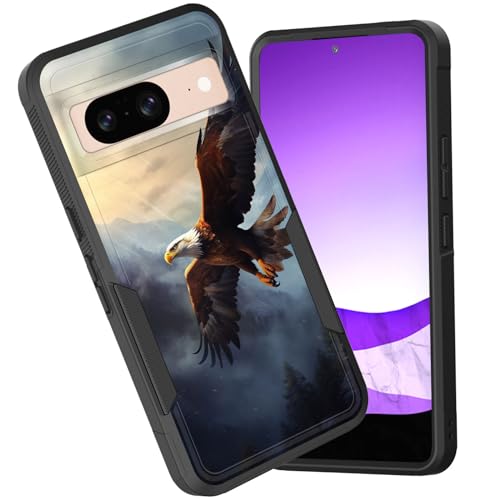CICPLKSE Schutzhülle für Pixel 8, doppellagig, strapazierfähig, Hybrid, stoßfest, harter PC, weiches Silikon, TPU, Stoßfänger, Schutzhülle für Google Pixel 8 6,2 Zoll 2023, Adler fliegt über Berg CICPLKSE Schutzhülle für Pixel 8, doppellagig, strapazierfähig, Hybrid, stoßfest, harter PC, weiches Silikon, TPU, Stoßfänger, Schutzhülle für Google Pixel 8 6,2 Zoll 2023, Adler fliegt über Berg von CICPLKSE