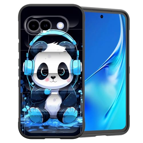 CICPLKSE Schutzhülle für Pixel 9a, Premium-Silikon mit weichem kratzfestem Mikrofaserfutter, stoßfeste Schutzhülle für Google Pixel 9a 16 cm (6,3 Zoll) 2025, niedlicher Panda von CICPLKSE