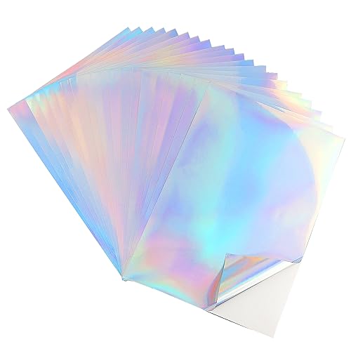 20 Blatt bedruckbares Aufkleberpapier, A4, wasserdichtes holografisches Vinylpapier, glänzend, Regenbogenfarben, selbstklebend, trocknet schnell für Tintenstrahl- und Laserdrucker 20 Blatt bedruckbares Aufkleberpapier, A4, wasserdichtes holografisches Vinylpapier, glänzend, Regenbogenfarben, selbstklebend, trocknet schnell für Tintenstrahl- und Laserdrucker von CIJIAINIENG
