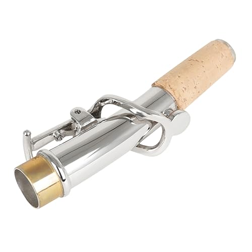CIMAXIC 2 Stück Retro-Saxophonhälse saxophon zubehör Saxophon Ersatzteile Saxophon-Halskappe Instrumententeile und Zubehör Saxophon Hals gerader Hals Saxophonhals mit Kork Kupfer Silver von CIMAXIC