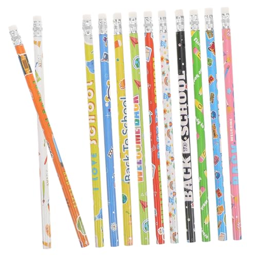 CIMAXIC 24 Stück Bleistift-Set geburtstagsgeschenk künstler Zeichenstifte -Bleistifte Bruchfeste Bleistifte Tütenfüller für Schulbleistifte mit Radiergummi hölzern von CIMAXIC