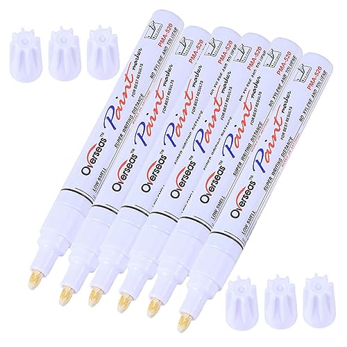 CIMAXIC 6 Stück Lackstift ausbessern UPS Reparatur Car paint repair pen autokratzer entfernen Car paint pen auto lack stift werkzeug Autos weißer Farbmarker auto wachs stift Plastik von CIMAXIC
