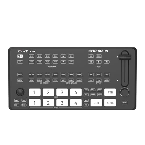 Cinetreak Stream 1s Multi -Kamera -Video -Switcher -Mixer 4K Live -Streaming -Switcher mit 4 SDI -Eingängen, Multifunktional -Streaming -Lösung für professionelle Sender Cinetreak Stream 1s Multi -Kamera -Video -Switcher -Mixer 4K Live -Streaming -Switcher mit 4 SDI -Eingängen, Multifunktional -Streaming -Lösung für professionelle Sender von CINETREAK