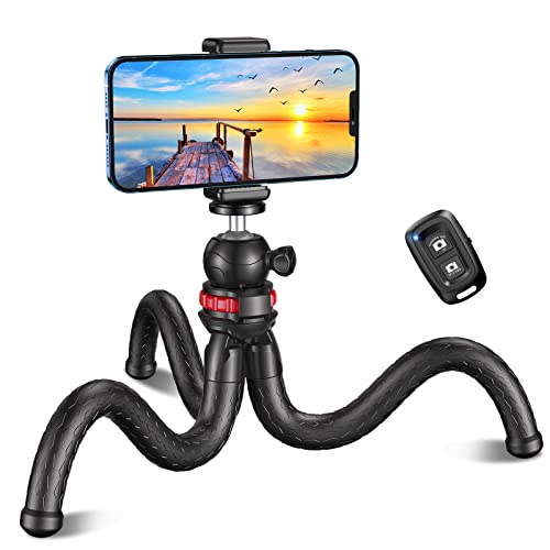 CIRYCASE Handy Stativ, Mini Selfie Stick Stativ für Smartphone mit Kabelloser Fernbedienung, Flexibler 360° Drehbar Tragbarer Kamera Stativ Handystativhalter Kompatibel mit iPhone, Galaxy, Sportkamera von CIRYCASE