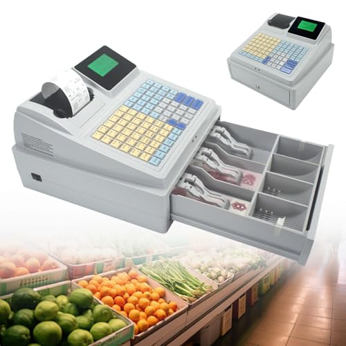 CISIYOO Elektronische Registrierkasse mit Schublade, 81 Schlüssel Kasse Kasse für kleine Unternehmen, 8 digitale LED-Anzeige, Kundendisplay Kasse für Supermarkt, Restaurant, Bar, Kaffee CISIYOO Elektronische Registrierkasse mit Schublade, 81 Schlüssel Kasse Kasse für kleine Unternehmen, 8 digitale LED-Anzeige, Kundendisplay Kasse für Supermarkt, Restaurant, Bar, Kaffee von CISIYOO