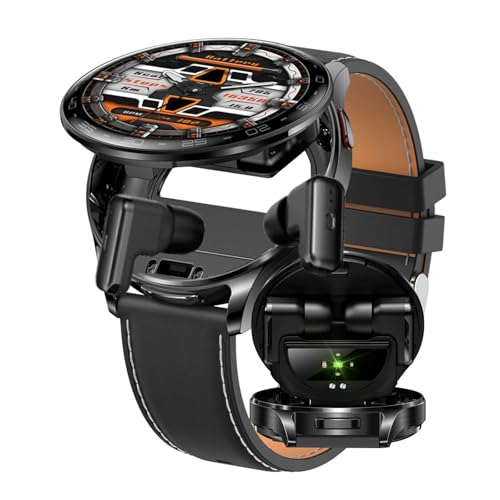 CISIYOO Smartwatch und Kopfhörer, 2-in-1,1,39-Zoll-IPS-HD-Bildschirm, Bluetooth, Fitness-Tracker, 100 + Sportmodi, Schlafüberwachung, Herzfrequenz, kompatibel mit Android und iOS (Schwarz B) von CISIYOO