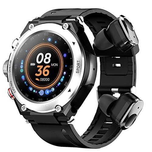 Smart Watch,1,28-Zoll-Touchscreen-Smartwatch,Integrierter TWS-Bluetooth-Kopfhörer,24/7-Überwachung Von Herzfrequenz/Blutdruck/Blutsauerstoff/Schlaf,IP67 Wasserdichte Smartwatch,Für Android/Ios-System von CISIYOO