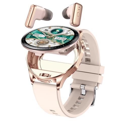 Smartwatch mit Kopfhörer 2in1 Uhr, IP67 Wasserdicht,1,43 Zoll Bildschirm,Fitness Tracker Uhr SchrittzählerHerzfrequenz/Schlafüberwachung/Blutdruckmessung/IP67 Wasserdichtfür iOS Android (Gold) von CISIYOO