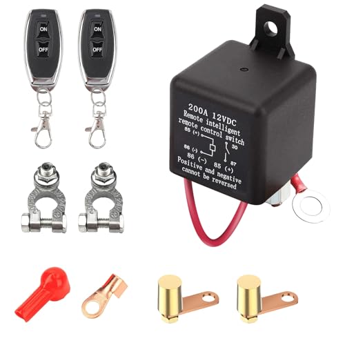 Batterie Trennschalter 12V, Batterieklemmen 12V Polklemme für Auto, Wohnmobil, LKW, Batterietrennschalter DC 12 V 200 A, Polklemmen Autobatterie 12v mit 2 Schlüsseln von CISSIYOG