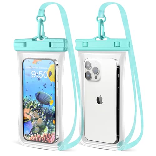 CITAMAMA wasserdichte Handyhülle 2 Stück, IPX8 Unterwasser Handyhülle TPU [3D Nahtloses Rahmen] Wasserfeste Handytasche für iPhone 15 Pro Max 14 13 Galaxy S24 S23 Ultra, bis zu 6.9 Zoll von CITAMAMA