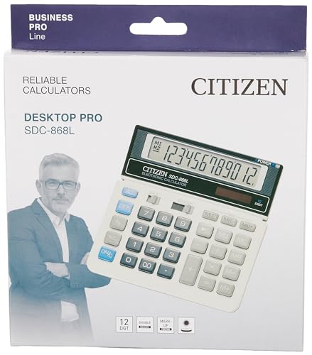 Citizen CI-SDC868L Tischrechner, 12-stellige Anzeige schwarz/Weiß von CITIZEN