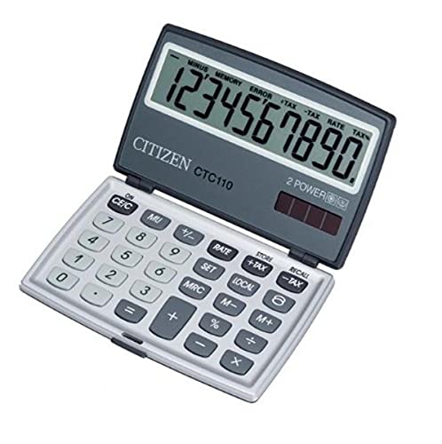 Citizen CTC110WB Klappbarer Pocketrechner, silber von CITIZEN