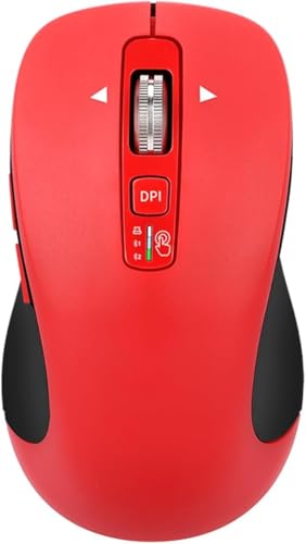 CITLLA Kabellose Bluetooth-Maus (USB + BT1 + BT2), volle Größe, 4-Wege-Scrollen, Multi-Gerät Silent Mouse für Computer, Laptop, iPad, MacBook (Rot) von CITLLA