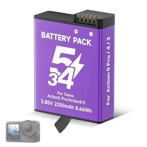 CITYORK 2250mAh Ersatz Akku für DJI Osmo Action 5 Pro/Osmo Action 4/ Action 3 Extreme Akku, Wiederaufladbare Langlebiger Batterie Sportkamera Zubehör, Hohe Kapazität, Lange Lebensdauer von CITYORK
