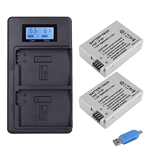 CITYORK 1800mah 7.4V LP-E8 LPE8 LP E8 2X Akku Batterie+ LCD Dual Ladegerät für Canon EOS 550D 600D 650D 700D X4 X5 X6i X7i T2i T3i von CITYORK