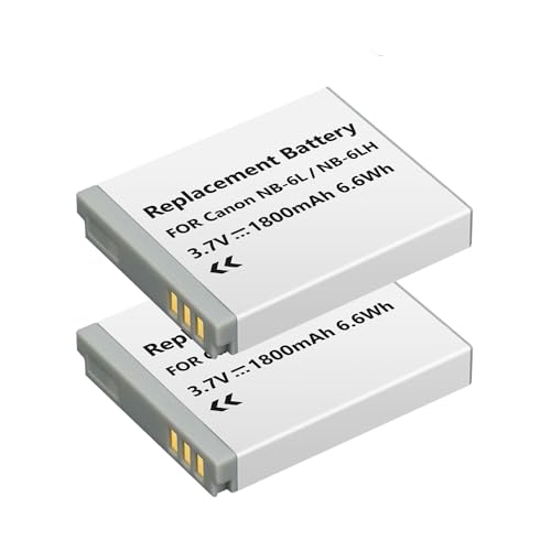 CITYORK 2 Stück NB-6L NB-6LH Akku mit Canon PowerShot SX710 HS, SX700 HS, SX540 HS, SX530 HS, SX520 HS, SX510 HS, SX500 HS, SX280 HS, SX270 HS, SX280 HS, SX260 HS Kameras von CITYORK