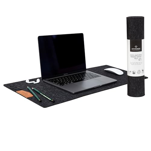 Filz Schreibtischunterlage (70 x 30 cm) Anti Slip Wollfilz Schreibtischunterlage Premium Große Schreibtischunterlage Filz Maus Tastatur Schreibtischunterlage für Computer Schreibtischunterlage von CitySheepStore