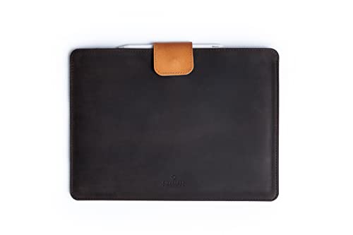 Schutzhülle für iPad Pro 32,8 cm (12,9 Zoll), Leder, passend für Smart/Magic Keyboard (Kompatibilität mit Smart/Magic Keyboard) Vollnarbenleder und Premium-Merinowollfilz, Apple Pencil Halter, von CitySheepStore