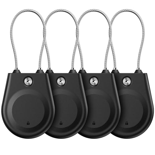 CITYWAY für AirTag Halter, Airtag Lock Case mit Kabel, IPX8 Wasserdicht, für Gepäck, Schlüsselanhänger Schlüsselanhänger Gepäckanhänger Rucksack (4 Pack) von CITYWAY