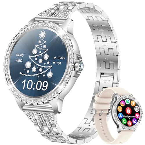 CIVO Smartwatch Damen Fitness Uhr: Tracker Wasserdicht IP67 Fitnessuhr - Smart Watch Silber Kompatibel Android iOS von CIVO