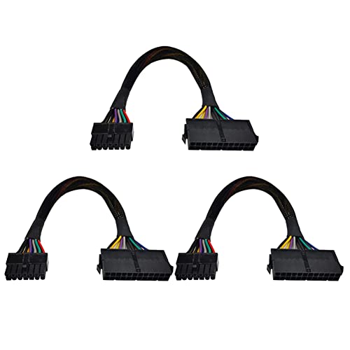 3X 24 Poliges 14 Poliges ATX Netzteil Haupt Netzteil Geflochtenes Kabel für für PC (30cm) von CIWEI
