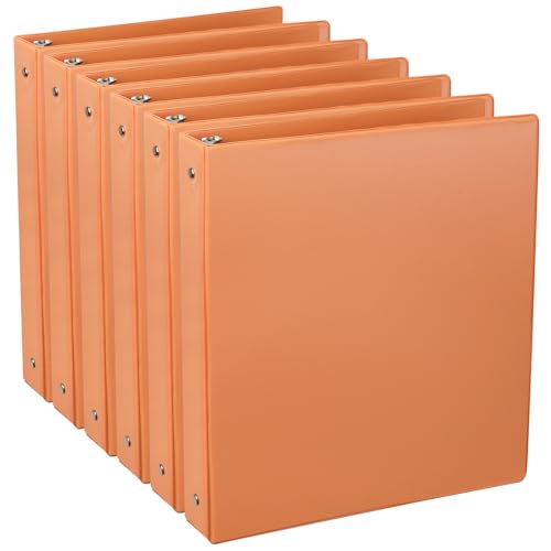 CIXILDTS Ringbuch, 2,5 cm, Standard-3-Ringbuch, passend für Papier in Briefgröße, Präsentationsansicht, Orange, 6 Stück von CIXILDTS
