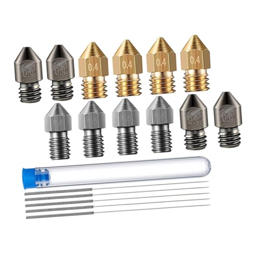 CIYODO 1 Satz 3D-Druckerdüse 0,4 mm Druckkopf Extruderdüse mit Reinigungsnadel Düse für 3D-Druckerteile 0,4 mm Druckerdüse 0,4 mm Extruderdüse Rostfreier Stahl CIYODO 1 Satz 3D-Druckerdüse 0,4 mm Druckkopf Extruderdüse mit Reinigungsnadel Düse für 3D-Druckerteile 0,4 mm Druckerdüse 0,4 mm Extruderdüse Rostfreier Stahl von CIYODO