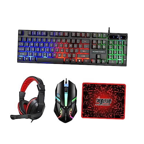 CIYODO 1 Satz Gaming Tastatur mit RGB Hintergrundbeleuchtung Ergonomischer Gaming Headset Großer Mauspad Tasten Langlebig Komfortabel CIYODO 1 Satz Gaming Tastatur mit RGB Hintergrundbeleuchtung Ergonomischer Gaming Headset Großer Mauspad Tasten Langlebig Komfortabel von CIYODO