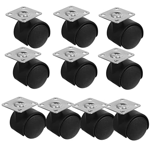 CIYODO 10 Stück Möbelrollen Lenkrad groß Stuhlräder Zauberer Workbench Casters fußkreisel fußrolle fussläufer Gaming-Stuhlrollen seilrollen Räder für Wagen Hochleistungsrollenrad pp Black von CIYODO