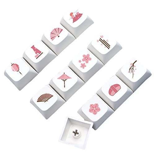 CIYODO 12 Stück Tastenkappen mechanische Tastatur rosa Tastatur Schlüsselkaps Klaviatur Tastenkappe für mechanische Gaming-Tastatur farbige Tastenkappen Tastaturkappen pbt von CIYODO