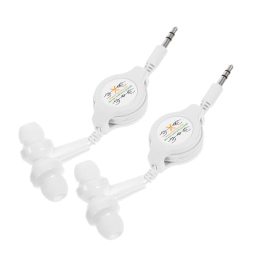 CIYODO 2pcs Mp3 Dual Retractable Ohrhörer In-Ear-Kabel-kopfhörer Mit Einstellbarer Länge Der Geräuschkanferentechnologie Für Sport Und Reisen von CIYODO