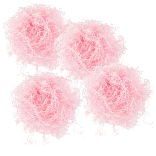 CIYODO 4Taschen Füllmaterial Zerkleinertes Papier Pastellrosa Dekorativer Füllstoff für Geschenkkörbe Ostern Partys für Kreative Verpackungen von CIYODO