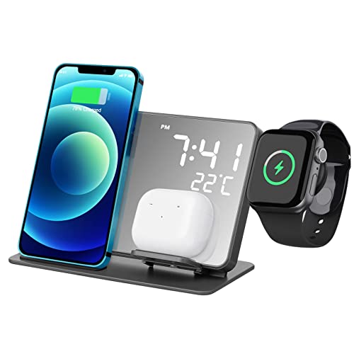 CIYODO Drahtloses Ladegerät mit LED Digitalwecker Temperaturanzeige Multifunktionale Ladestation für Sicheres Schnelles Laden für Ihren CIYODO Drahtloses Ladegerät mit LED Digitalwecker Temperaturanzeige Multifunktionale Ladestation für Sicheres Schnelles Laden für Ihren von CIYODO